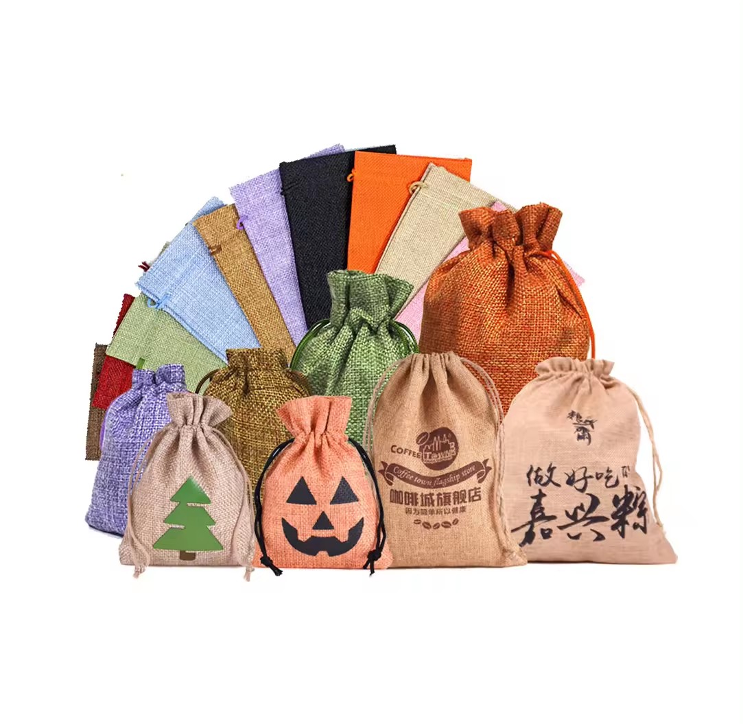 Fashionable Jewelry Gift Pouch Wholesale Jute Bag with Company Logo