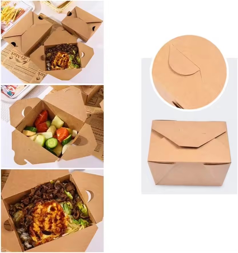 Disposable Brown Kraft Paper Lunch Box Manufacturers