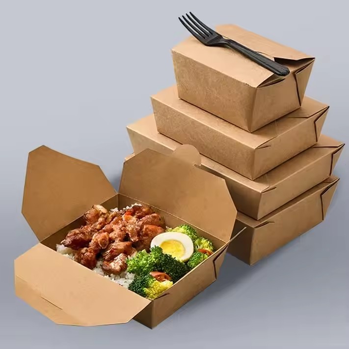 Disposable Brown Kraft Paper Lunch Box Manufacturers