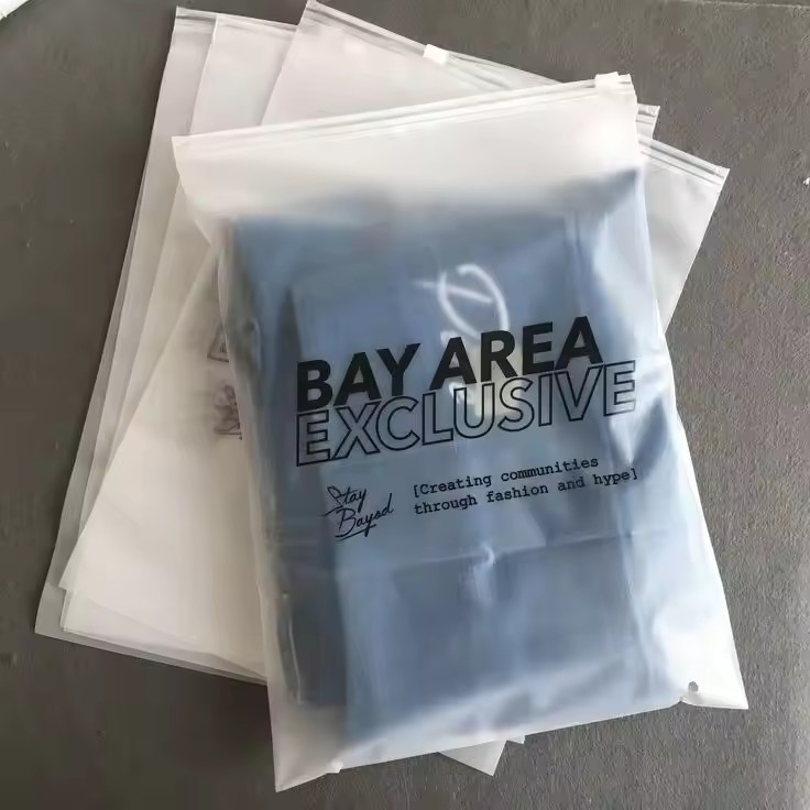 Plastic Zipper Bags With Logo Customized Printed Biodegradable Underwear Frosted Zip Lock Bag Pvc Clothing Bikini Packaging 