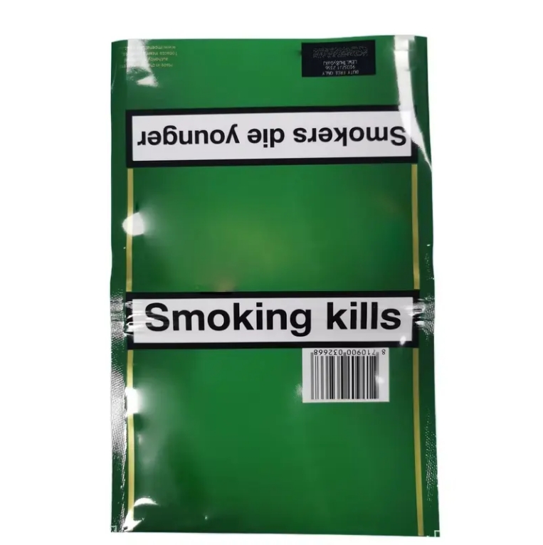 Wholesale Resealable Plastic Ziplock Bag Hand Rolling Tobacco Packaging Pouch with Zipper and Sticker