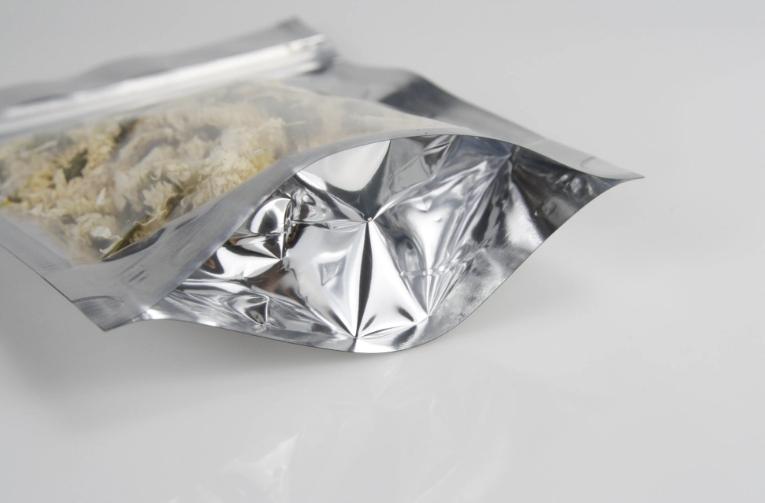 Wholesale silver white pure aluminium foil ziplock bag