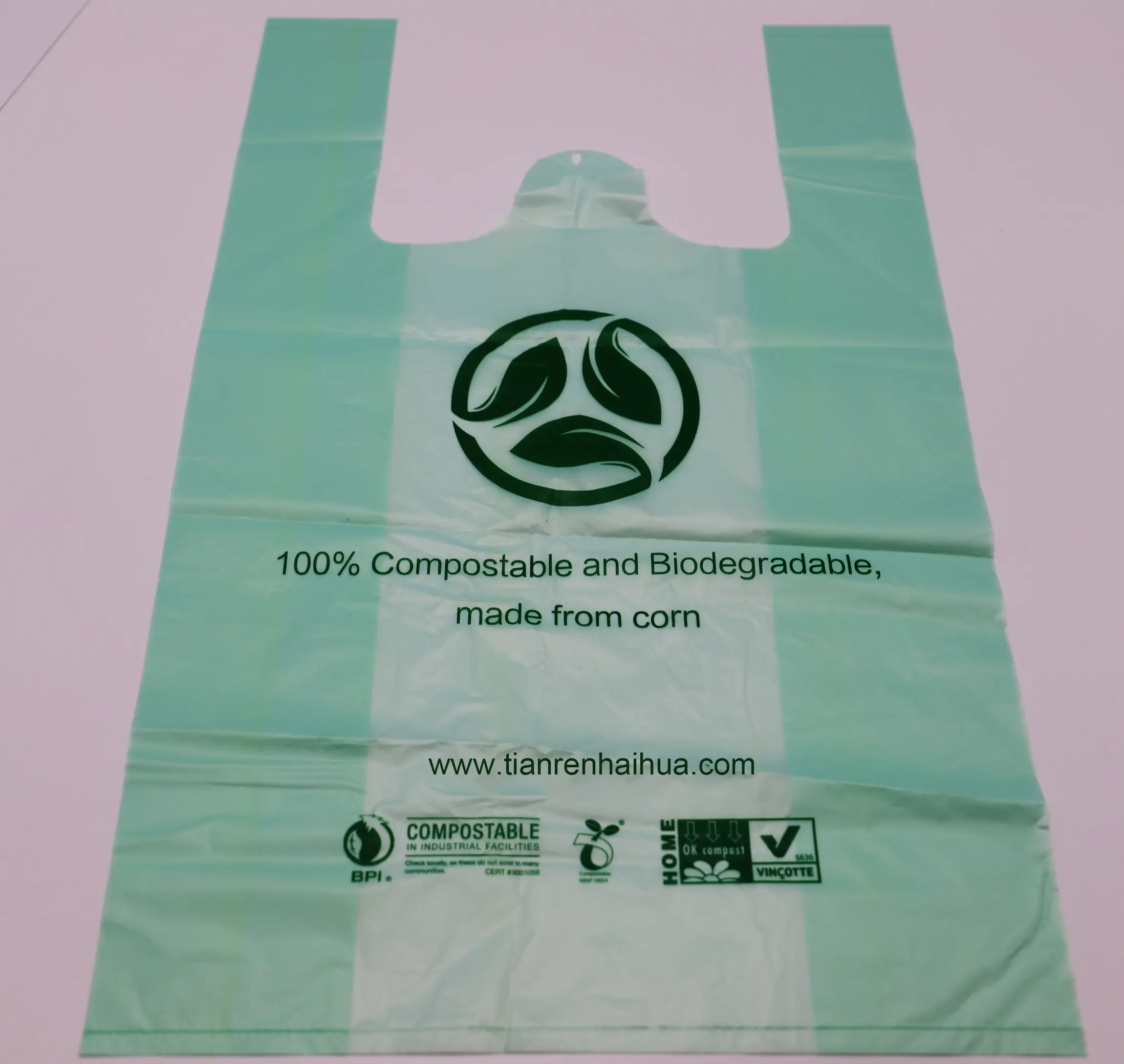 Compostable grocery t shirt bags wholesale