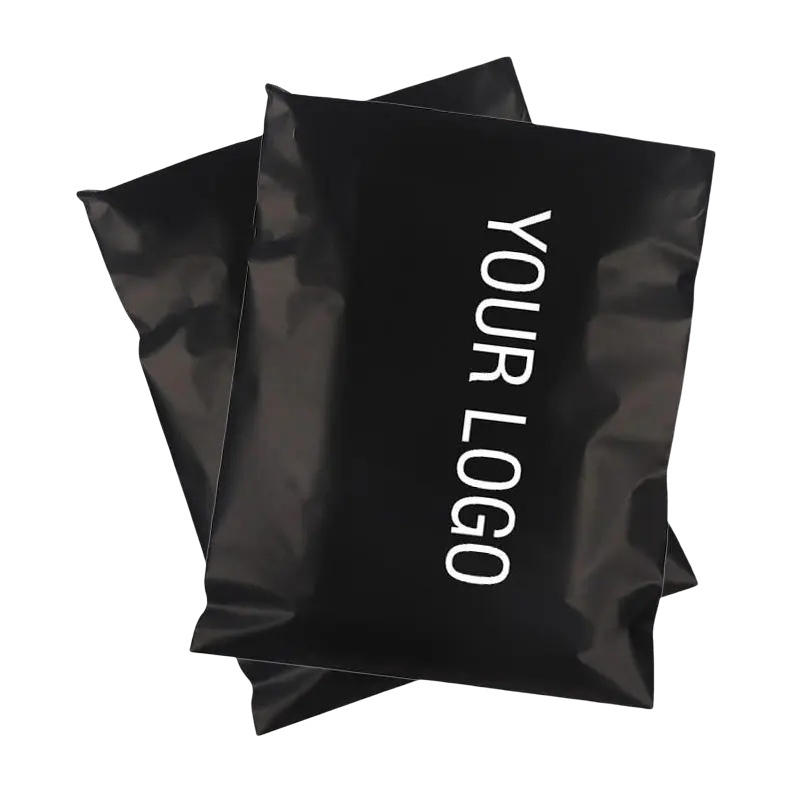 Custom matte black biodegradable mailers for clothing