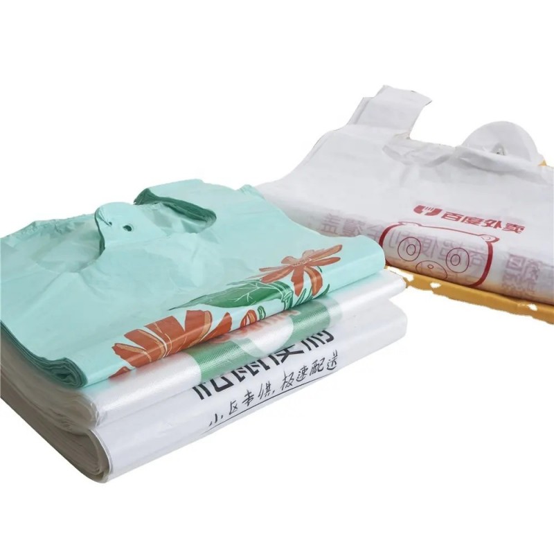 Custom t- shirt biodegradable plastic shopping bag