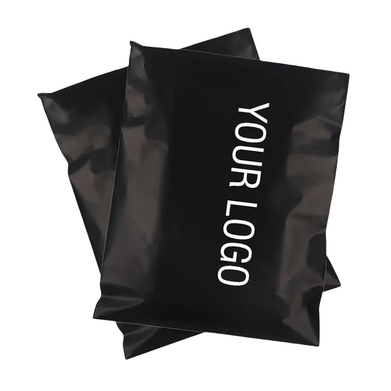 Custom matte black biodegradable mailers for clothing