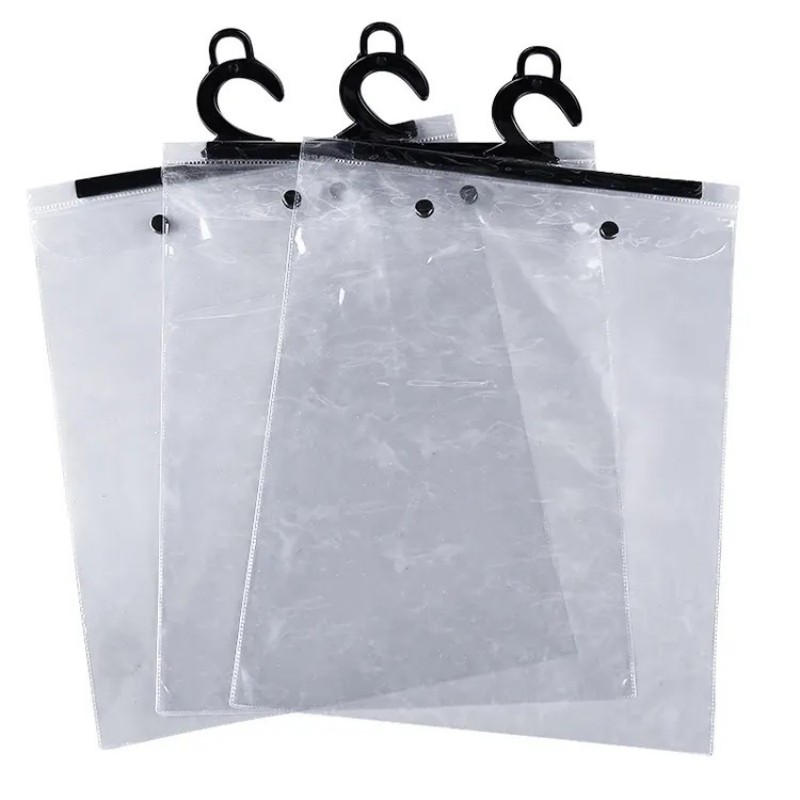 Oversized closure clothing plastic bag with hook wholesale