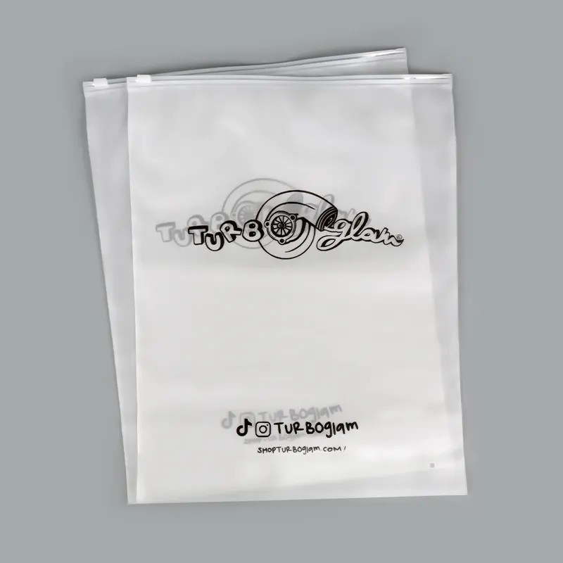 Eco-friendly Frosted Zipper Bag for Garment Clothing