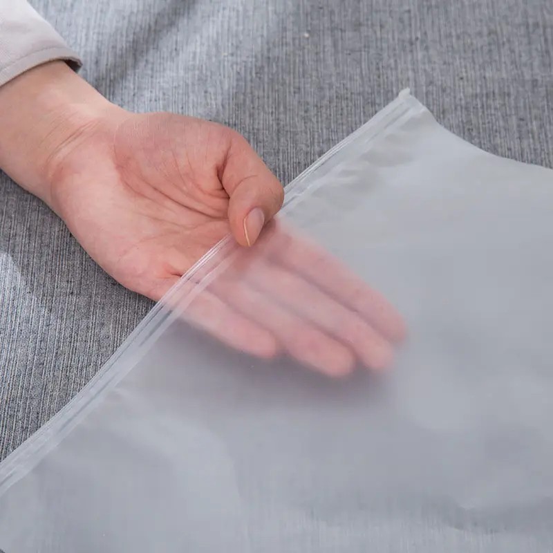 Biodegradable EVA Zipper Lock Self-Sealing Poly Bags for Garment Packaging