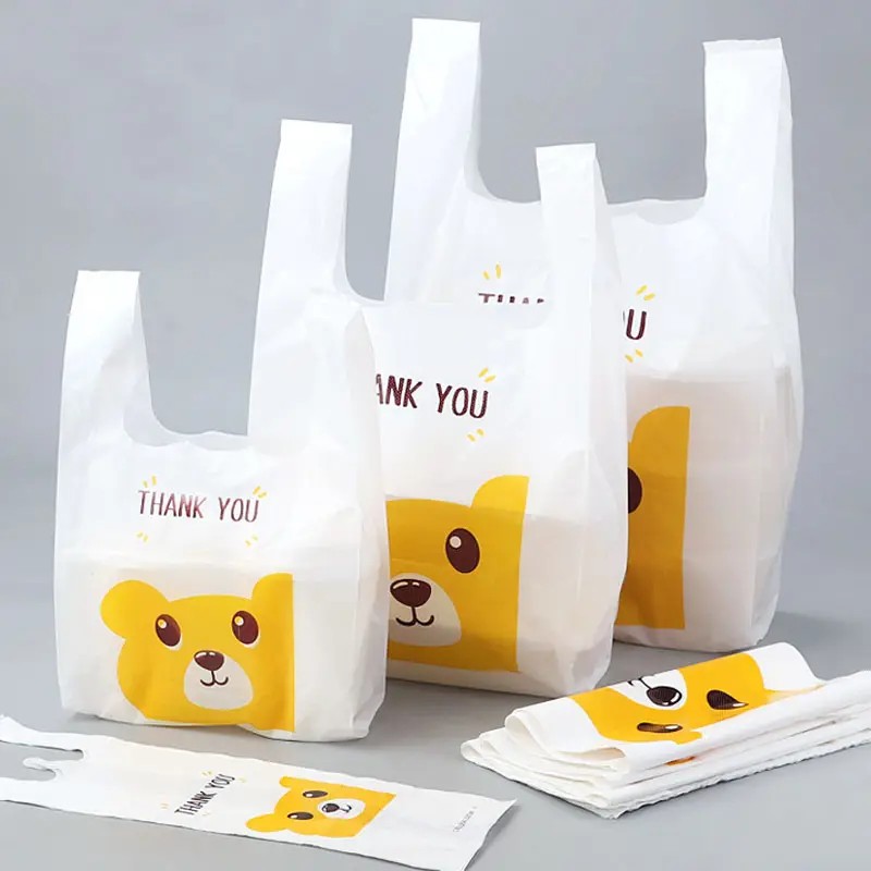 Supermarket shopping bag vest bag plastic bags with handle