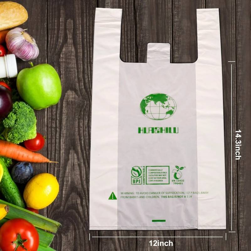 Custom LOGO Biodegradable Supermarket T-shirt Bag