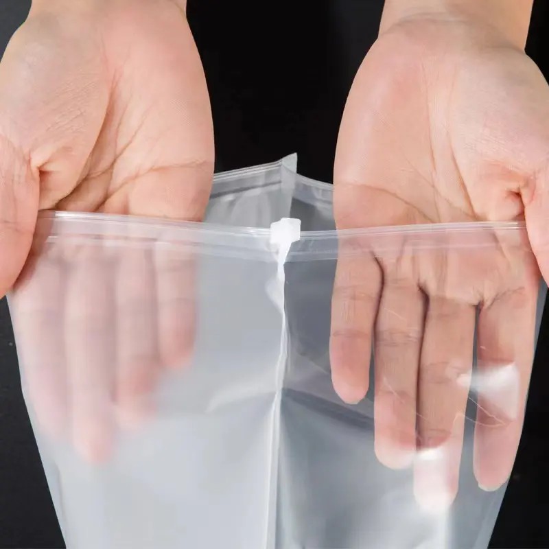 Biodegradable frosted packaging zipper bags bulk